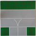 LEGO Grün Grundplatte 32 x 32 mit Road mit 9-Stud T Intersection mit &quot;V&quot;