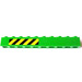LEGO Green Brick 1 x 10 with Black and Yellow Danger Stripes (Left) Sticker (6111)