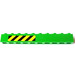 LEGO Groen Steen 1 x 10 met Zwart en Geel Danger Strepen (Links) Sticker (6111)