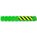 LEGO Grün Backstein 1 x 10 mit Schwarz und Gelb Danger Streifen (Recht) Aufkleber (6111)