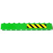 LEGO Groen Steen 1 x 10 met Zwart en Geel Danger Strepen (Rechts) Sticker (6111)