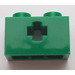 LEGO Groen Steen 1 x 2 met As gat (+ opening en noppenhouder aan de onderkant) (32064)