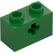 LEGO Green Brick 1 x 2 with Axle Hole (&#039;+&#039; Opening and Bottom Tube) (31493 / 32064)