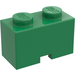 LEGO Green Brick 1 x 2 with Cable Cutout (3134)