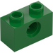 LEGO Verde Ladrillo 1 x 2 con Agujero (3700)