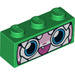 LEGO Verde Mattoncino 1 x 3 con Gatto Viso &#039;Dinosauro Unikitty&#039; (3622 / 38889)