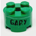 LEGO Groen Steen 2 x 2 Ronde met &#039;GARY&#039; Sticker (3941)