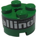 LEGO Green Brick 2 x 2 Round with Powered by Allinol pattern Sticker (3941)