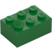 LEGO Zielony Cegła 2 x 3 (3002)