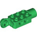 LEGO Green Brick 2 x 3 with Holes, Rotating with Socket (47432)