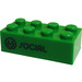 LEGO Groen Steen 2 x 4 met &#039;Soci-al&#039;, &#039;Social&#039; (3001)