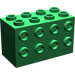 LEGO Grün Backstein 2 x 4 x 2 mit Bolzen auf Sides (2434)