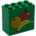 LEGO Grøn Klods 2 x 4 x 3 med Frugt Æble, Banan, Appelsin (30144)