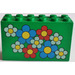 LEGO Vert Brique 2 x 6 x 3 avec rouge, blanc et Bleu Fleurs (6213)