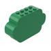 LEGO Green Brick 2 x 8 x 4 with Curved Ends (6214)