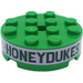 LEGO Green Brick 4 x 4 Round with Hole with Honeydukes on Pink Background Sticker (87081)