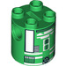 LEGO Vert Cylindre 2 x 2 x 2 Robot Corps avec Noir Lines et blanc (R3-D5) (Indéterminé) (10560)