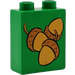LEGO Green Duplo Brick 1 x 2 x 2 with Acorns without Bottom Tube (4066)