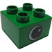 LEGO Green Duplo Brick 2 x 2 with Eye on two sides and white spot (3437)
