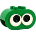 LEGO Green Duplo Brick 2 x 4 x 2 Rounded Ends with Two Adjustable eyes