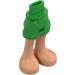 LEGO Green Minidoll Hip with Rolled Up Shorts with Bare Feet (Thin Hinge)