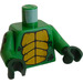 LEGO Green Minifig Torso with Bright Light Orange Scales and Black Scales on Arms (973)