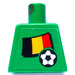 LEGO Green Minifig Torso without Arms with Belgian Flag and Soccer Ball with Variable Number on Back Sticker (973)