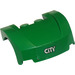 LEGO Green Mudgard Bonnet 3 x 4 x 1.3 Curved with &#039;CiTY&#039; Sticker (98835)