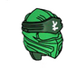 LEGO Vert Ninjago Wrap avec Dark Green Headband avec blanc Ninjago Logogram (1088 / 40925)