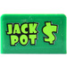 LEGO Green Panel 1 x 2 x 1 with &#039;JACK POT $&#039; Sticker with Rounded Corners (4865)