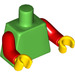 LEGO Green Plain Torso with Red Arms and Yellow Hands (76382 / 88585)