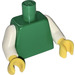 LEGO Verde Plano Torso con Blanco Brazos y Amarillo Manos (76382 / 88585)