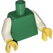 LEGO Grün Schmucklos Torso mit Weiß Arme und Gelb Hände (76382 / 88585)