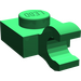 LEGO Grün Platte 1 x 1 mit Horizontaler Clip (Dick geöffneter O-Clip) (52738 / 61252)