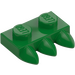 LEGO Groen Plaat 1 x 2 met 3 Tanden (15208)