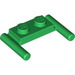 LEGO Grün Platte 1 x 2 mit Griffe (Niedrige Griffe) (3839)