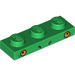 LEGO Green Plate 1 x 3 with eyes and nostrils (3623)