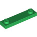 LEGO Green Plate 1 x 4 with Two Studs without Groove (92593)
