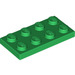 LEGO vert assiette 2 x 4 (3020)