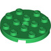 LEGO Green Plate 4 x 4 Round with Hole and Snapstud (60474)