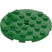 LEGO Green Plate 6 x 6 Round with Pin Hole (11213)