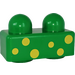 LEGO Green Primo Brick 1 x 2 with Yellow Spots (31001 / 82407)