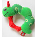 LEGO Green Primo small foam caterpillar on red teether