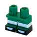 LEGO Groen Kort Poten met Wit Strepen, Green Shoes met Zwart Border en Wit Tips (41879)