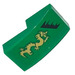 LEGO Green Slope 1 x 2 Curved with Golden Dragon right Sticker (11477)