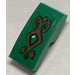 LEGO Green Slope 1 x 2 Curved with Green Jewel and Gold Scrollwork Sticker (3593)