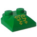 LEGO Vert Pente 2 x 2 Incurvé avec Jaune Ornate Lines avec extrémité incurvée (47457)