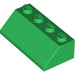 LEGO Groen Helling 2 x 4 (45°) met ruw oppervlak (3037)