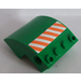 LEGO Green Slope 4 x 4 x 2 Curved with Orange and White Danger Stripes Sticker (61487)