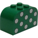 LEGO Groen Helling Steen 2 x 4 x 2 Gebogen met Licht Groen Dots (4744)